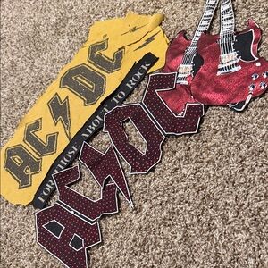 AC/DC fabric scraps for craft or sewing project!